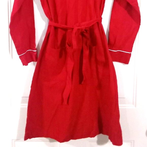 DBA Red/White Corduroy Belted Shift Dress - Picture 2 of 5